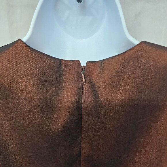 Rimini Copper Brown Sleeveless Dress Embroidered Retro Cocktail 12 - Picture 7 of 12